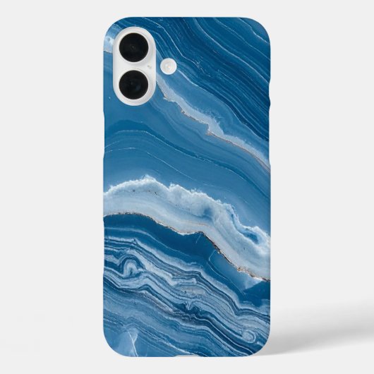 Modern Stone Dusty Blue Marble Case-Mate iPhone Hülle (Rückseite)