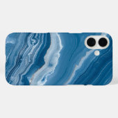 Modern Stone Dusty Blue Marble Case-Mate iPhone Hülle (Rückseite (Horizontal))