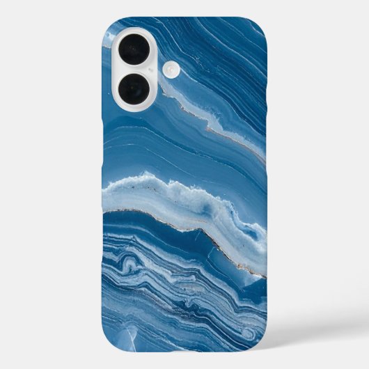 Modern Stone Dusty Blue Marble Case-Mate iPhone Hülle (Rückseite)