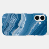 Modern Stone Dusty Blue Marble Case-Mate iPhone Hülle (Rückseite (Horizontal))