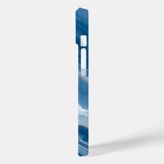 Modern Stone Dusty Blue Marble Case-Mate iPhone Hülle (Rückseite / Links)