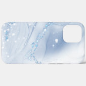 Modern Stone Dusty Blue Marble Case-Mate iPhone Hülle (Rückseite (Horizontal))