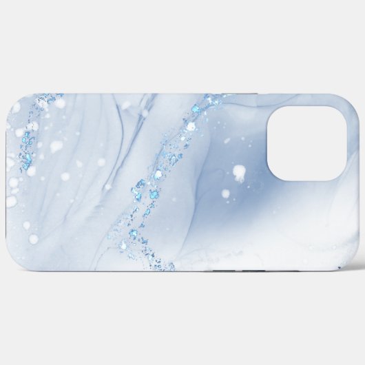Modern Stone Dusty Blue Marble Case-Mate iPhone Hülle (Rückseite (Horizontal))