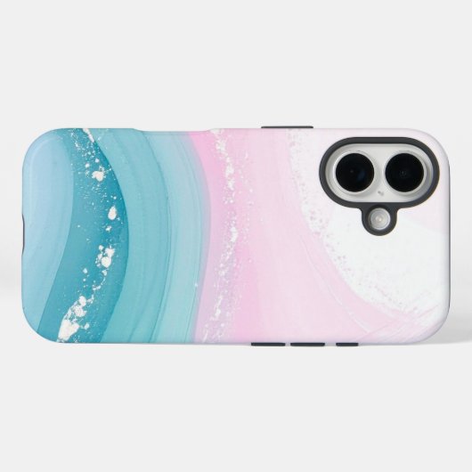 Modern Stone Dusty Blue Marble Case-Mate iPhone Hülle (Rückseite (Horizontal))