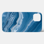 Modern Stone Dusty Blue Marble Case-Mate iPhone Hülle (Rückseite (Horizontal))