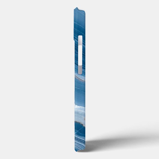 Modern Stone Dusty Blue Marble Case-Mate iPhone Hülle (Rückseite / Links)