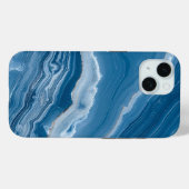 Modern Stone Dusty Blue Marble Case-Mate iPhone Hülle (Rückseite (Horizontal))