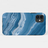 Modern Stone Dusty Blue Marble Case-Mate iPhone Hülle (Rückseite (Horizontal))