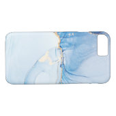 Modern Stone Dusty Blue Marble Case-Mate iPhone Hülle (Rückseite (Horizontal))