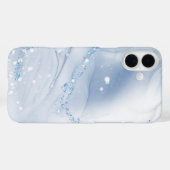 Modern Stone Dusty Blue Marble Case-Mate iPhone Hülle (Rückseite (Horizontal))