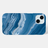 Modern Stone Dusty Blue Marble Case-Mate iPhone Hülle (Rückseite (Horizontal))