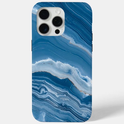 Modern Stone Dusty Blue Marble Case-Mate iPhone Hülle (Rückseite)