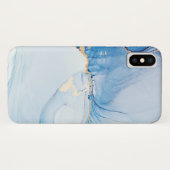 Modern Stone Dusty Blue Marble Case-Mate iPhone Hülle (Rückseite (Horizontal))
