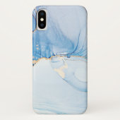Modern Stone Dusty Blue Marble Case-Mate iPhone Hülle (Rückseite)