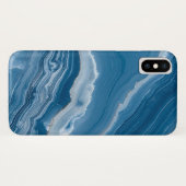 Modern Stone Dusty Blue Marble Case-Mate iPhone Hülle (Rückseite (Horizontal))