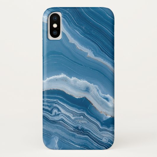 Modern Stone Dusty Blue Marble Case-Mate iPhone Hülle (Rückseite)