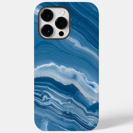 Modern Stone Dusty Blue Marble Case-Mate iPhone Hülle (Rückseite)