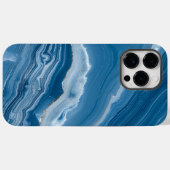 Modern Stone Dusty Blue Marble Case-Mate iPhone Hülle (Rückseite (Horizontal))
