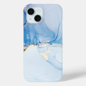 Modern Stone Dusty Blue Marble Case-Mate iPhone Hülle (Rückseite)