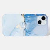 Modern Stone Dusty Blue Marble Case-Mate iPhone Hülle (Rückseite (Horizontal))