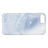 Modern Stone Dusty Blue Marble Case-Mate iPhone Hülle (Rückseite (Horizontal))