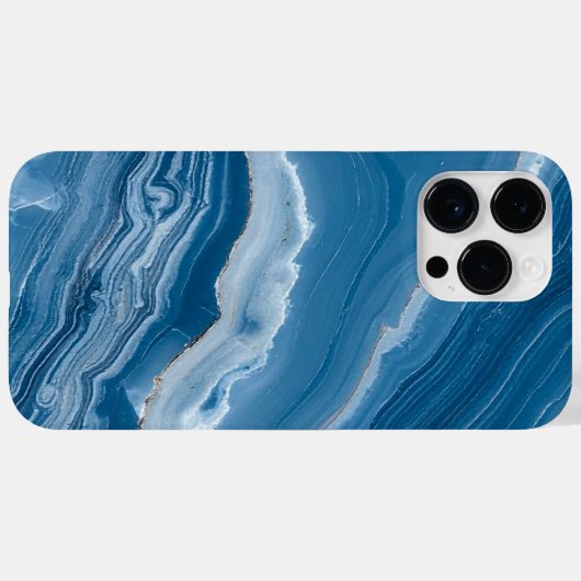 Modern Stone Dusty Blue Marble Case-Mate iPhone Hülle (Rückseite (Horizontal))