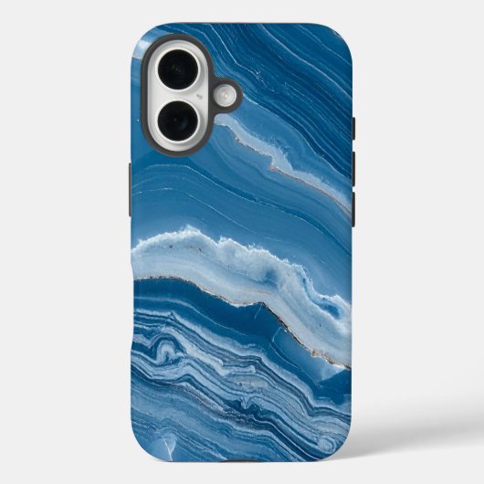 Modern Stone Dusty Blue Marble Case-Mate iPhone Hülle (Rückseite)
