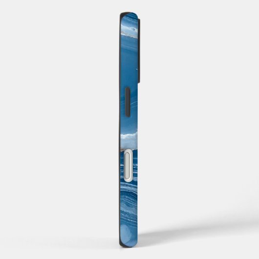 Modern Stone Dusty Blue Marble Case-Mate iPhone Hülle (Rückseite / Rechts)