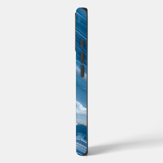 Modern Stone Dusty Blue Marble Case-Mate iPhone Hülle (Rückseite / Links)