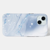 Modern Stone Dusty Blue Marble Case-Mate iPhone Hülle (Rückseite (Horizontal))