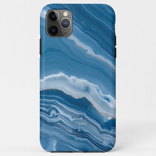 Modern Stone Dusty Blue Marble Case-Mate iPhone Hülle (Rückseite)