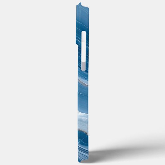 Modern Stone Dusty Blue Marble Case-Mate iPhone Hülle (Rückseite / Links)