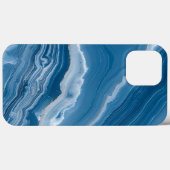 Modern Stone Dusty Blue Marble Case-Mate iPhone Hülle (Rückseite (Horizontal))