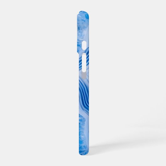 Modern Stone Dusty Blue Marble iPhone 16 Hülle (Linke Seite)