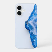 Modern Stone Dusty Blue Marble iPhone 16 Hülle (Rückseite)