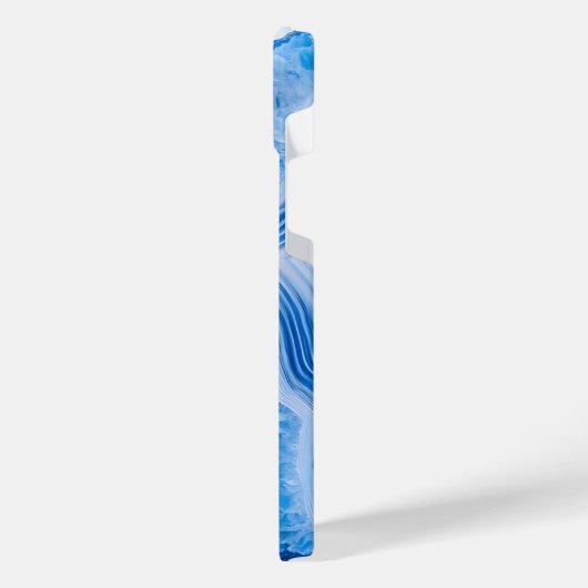 Modern Stone Dusty Blue Marble iPhone Hülle (Linke Seite)