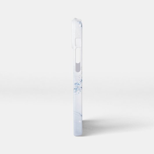 Modern Stone Dusty Blue Marble iPhone Hülle (Linke Seite)