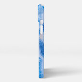 Modern Stone Dusty Blue Marble iPhone Hülle (Linke Seite)