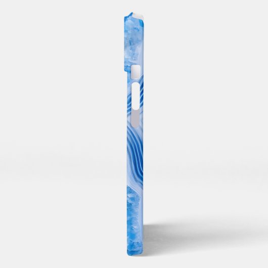 Modern Stone Dusty Blue Marble iPhone Hülle (Linke Seite)