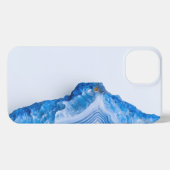 Modern Stone Dusty Blue Marble iPhone Hülle (Rückseite (Horizontal))