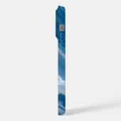 Modern Stone Dusty Blue Marble iPhone Hülle (Linke Seite)