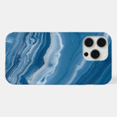 Modern Stone Dusty Blue Marble iPhone Hülle (Rückseite (Horizontal))