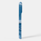 Modern Stone Dusty Blue Marble iPhone Hülle (Rechte Seite)