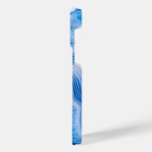 Modern Stone Dusty Blue Marble iPhone Hülle (Linke Seite)