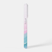 Modern Stone Dusty Blue Marble iPhone Hülle (Rechte Seite)