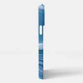 Modern Stone Dusty Blue Marble iPhone Hülle (Rechte Seite)