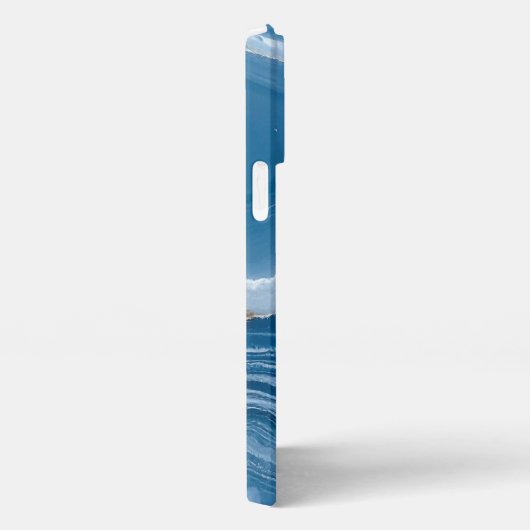 Modern Stone Dusty Blue Marble iPhone Hülle (Rechte Seite)