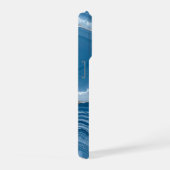 Modern Stone Dusty Blue Marble iPhone Hülle (Rechte Seite)