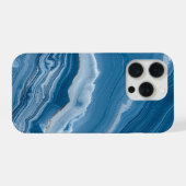 Modern Stone Dusty Blue Marble iPhone Hülle (Rückseite (Horizontal))