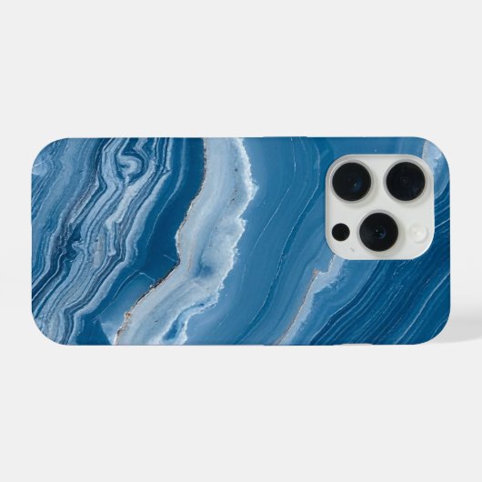 Modern Stone Dusty Blue Marble iPhone Hülle (Rückseite (Horizontal))